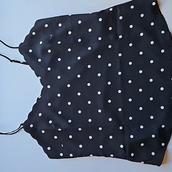 J. Crew Black and White Polka Dot Scalloped Tank 4 NWOT - Picture 3 of 8
